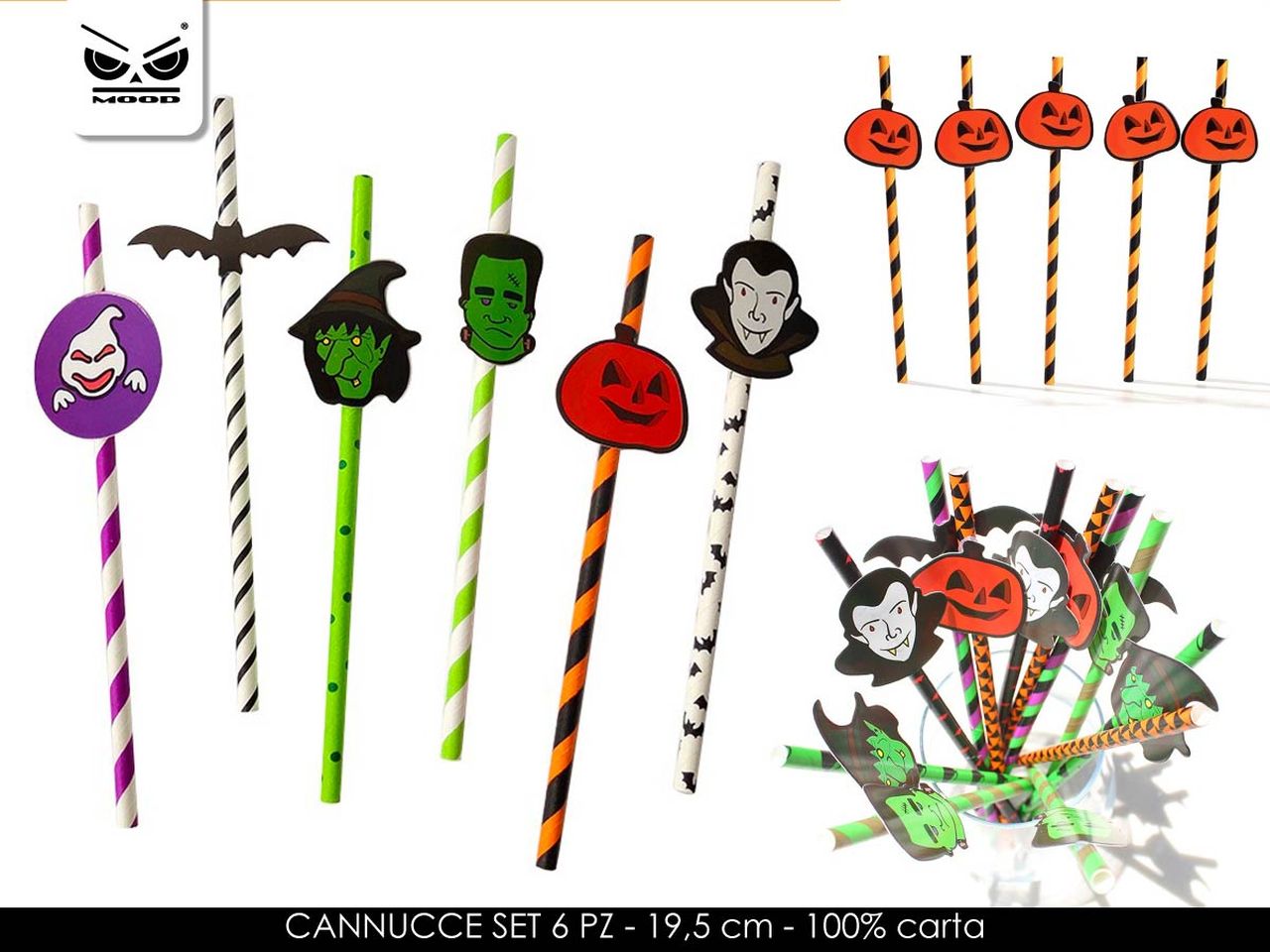 CANNUCCE HALLOWEEN IN CARTA SET 6PZ HT1126 CANNUCCE HALLOWEEN IN CARTA SET 6PZ HT1126