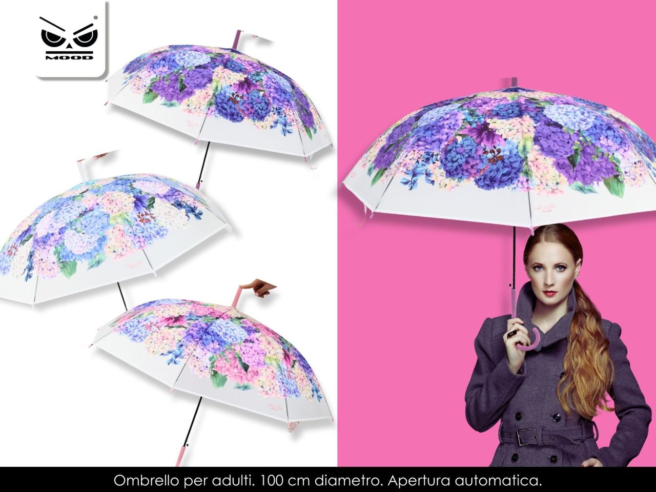 OMBRELLO FLOREALE ORTENSIA MISUR ST7244