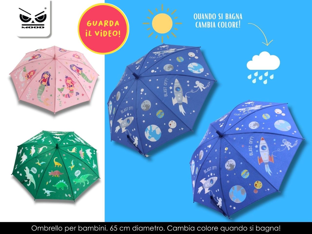 OMBRELLO BAMBINO CAMBIA COLORE S ST7247