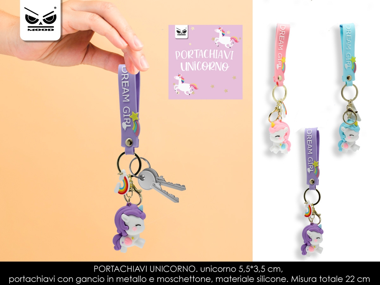 PORTACHIAVI UNICORNO 5,5X3,5CM ST6998