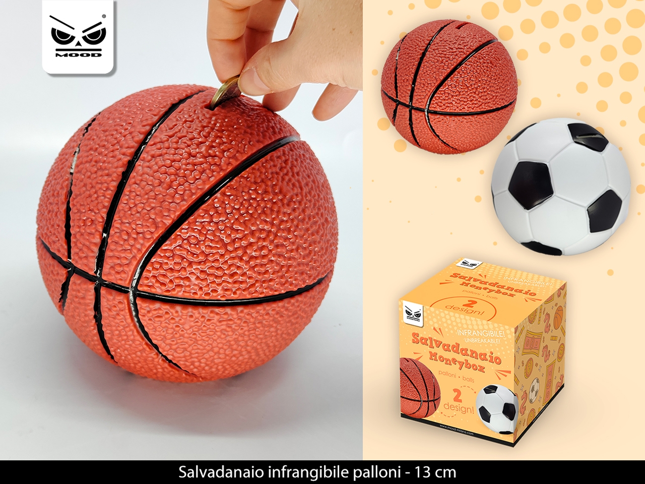 SALVADANAIO INFRANGIBILE PALLONI ST7474