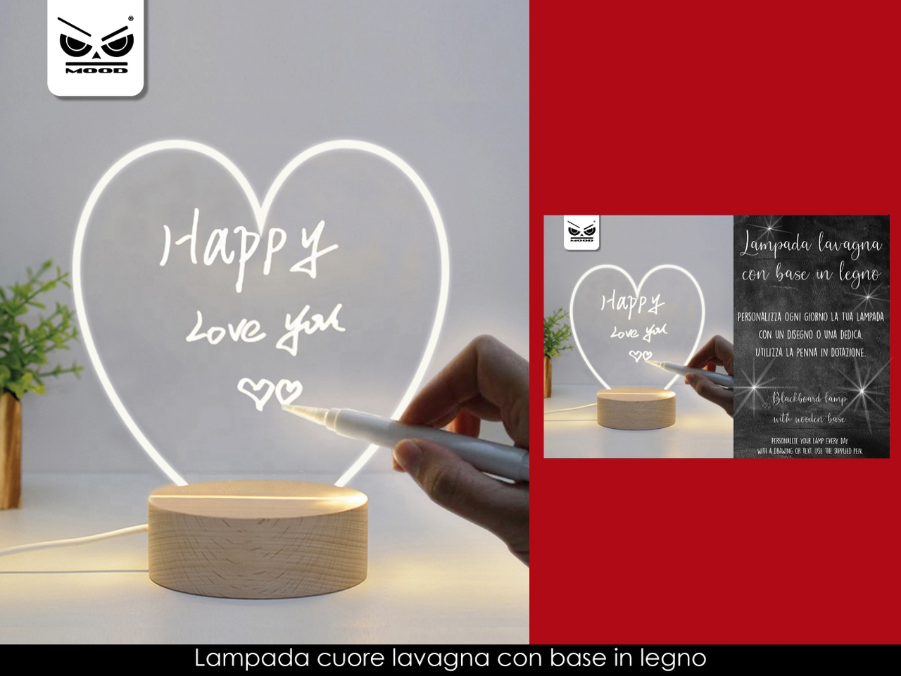 LAMPADA CON PENNA PERSON. CUORE VT275 LAMPADA CON PENNA PERSON. CUORE VT275