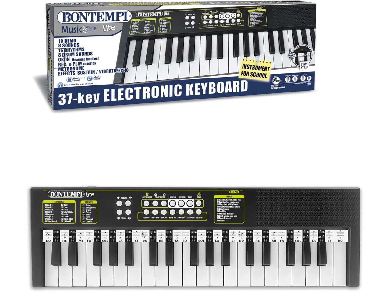 TASTIERA 37 TASTI PASSO MEDIO+PRESA USB 15 3780