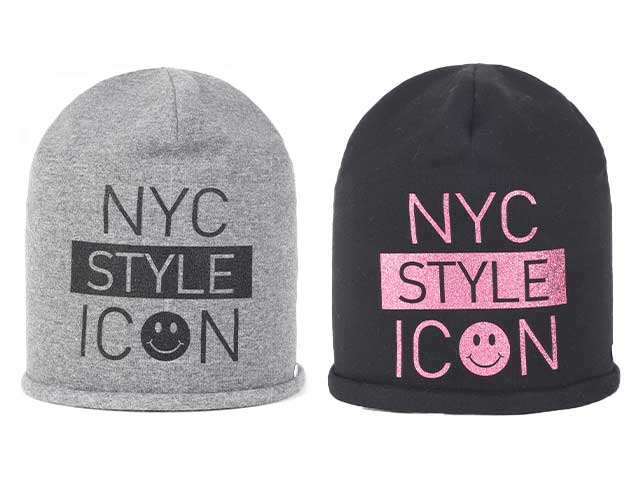 CAPPELLO FELPA C/STAMPA GLITTER CP3385$