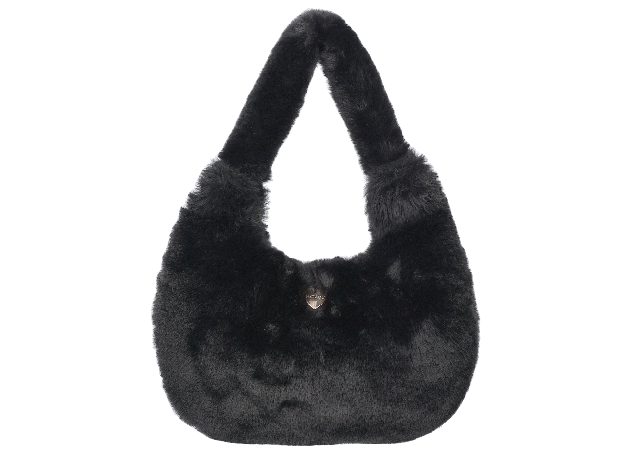 BORSA HOBO IN PELUCHE NERO BRU0109