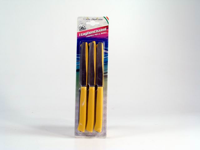 COLTELLI TAVOLA 6pz GIALLI 24TFB06G