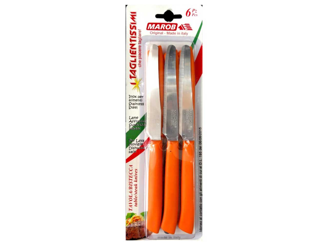 COLTELLI TAVOLA 6pz ARANCIO 24TFB06AR