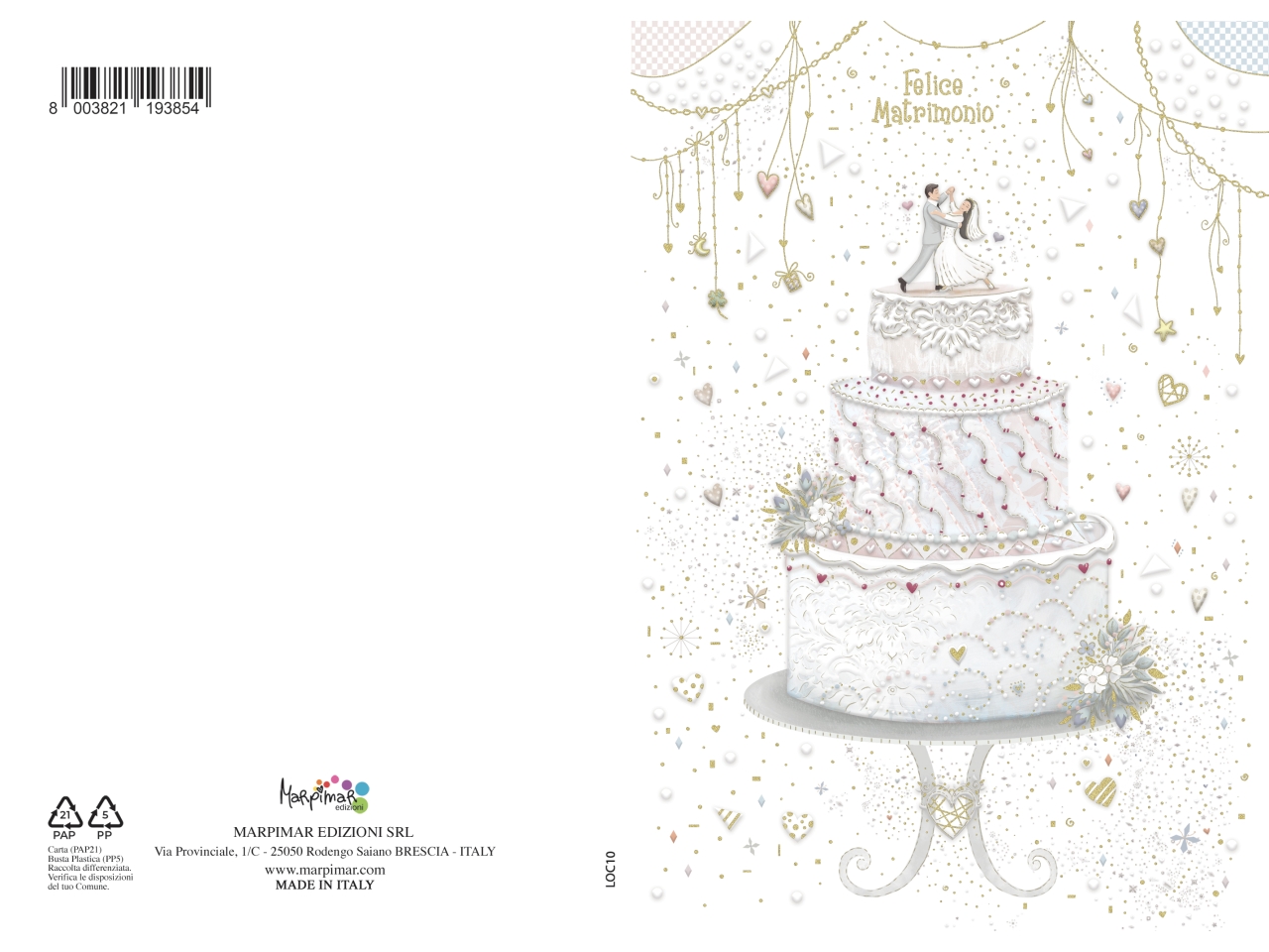 BIGLIETTO MATRIMONIO CON FOIL ORO LOC10 BIGLIETTO MATRIMONIO CON FOIL ORO LOC10