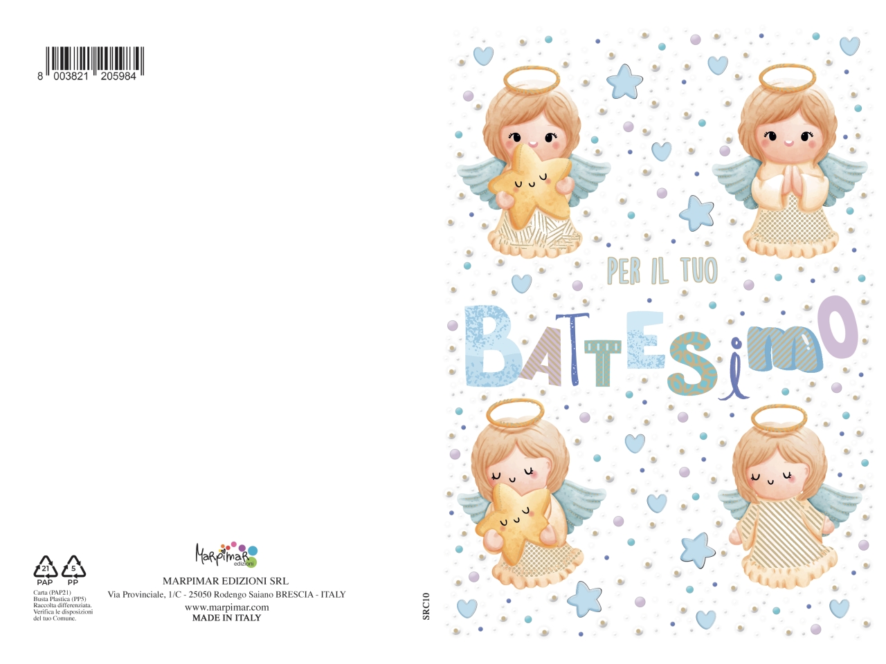 BIGLIETTO BATTESIMO AZZURRO FOIL SRC10 BIGLIETTO BATTESIMO AZZURRO FOIL SRC10