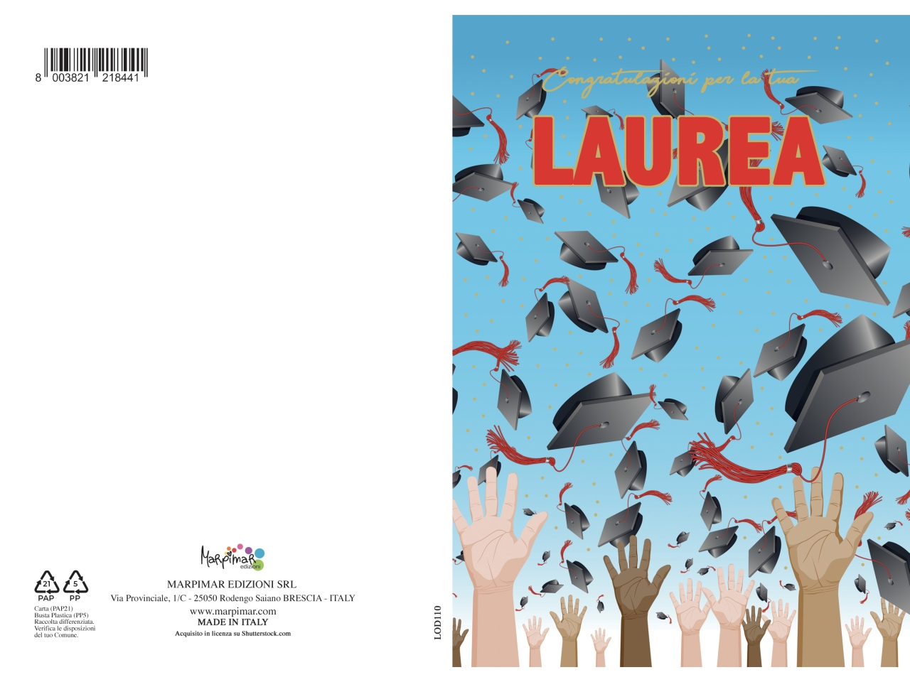 BIGLIETTO LAUREA CON FOIL ORO LOD110 BIGLIETTO LAUREA CON FOIL ORO LOD110