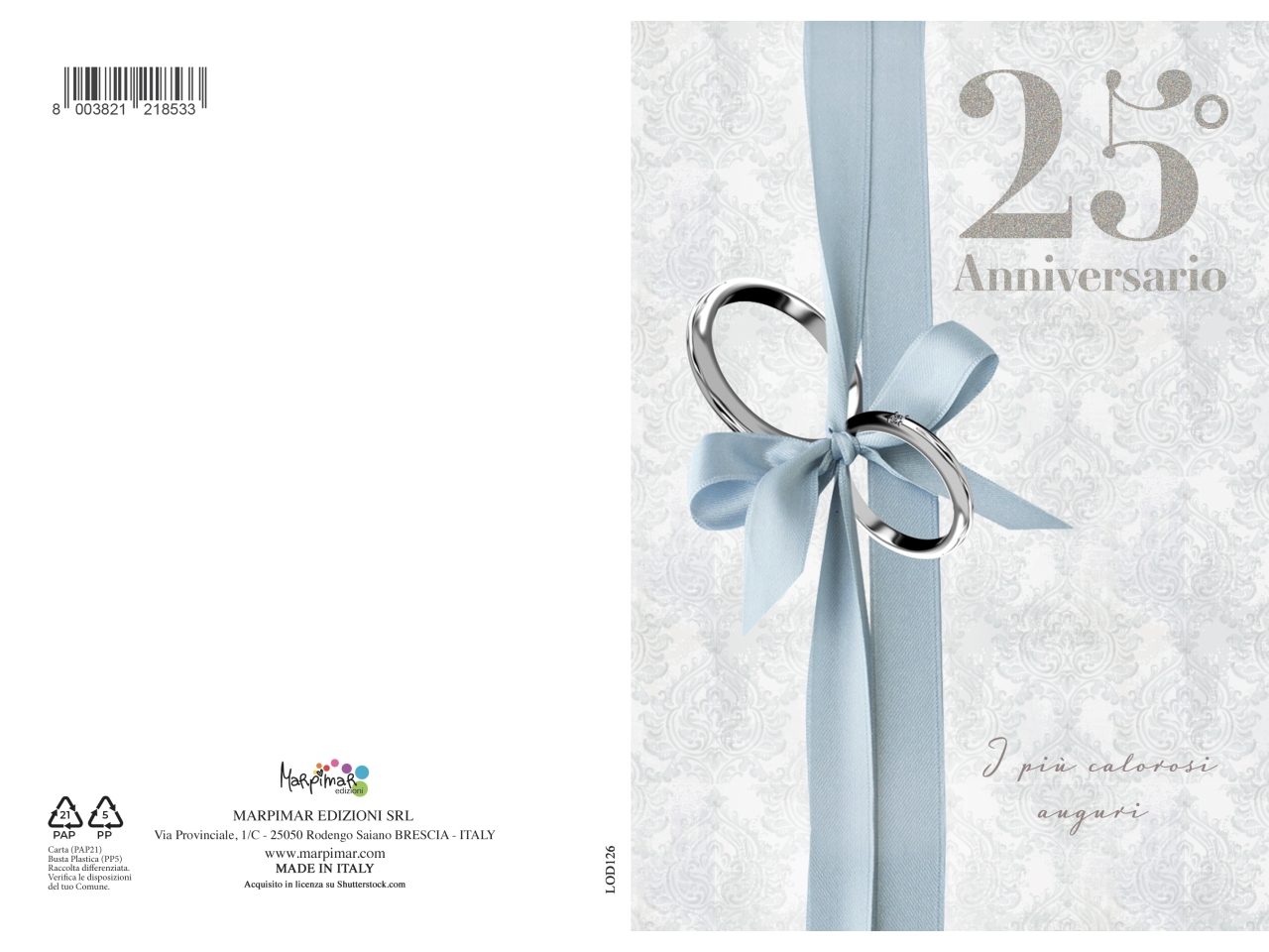 BIGLIETTO 25 ANNIVERSARIO FOIL LOD126