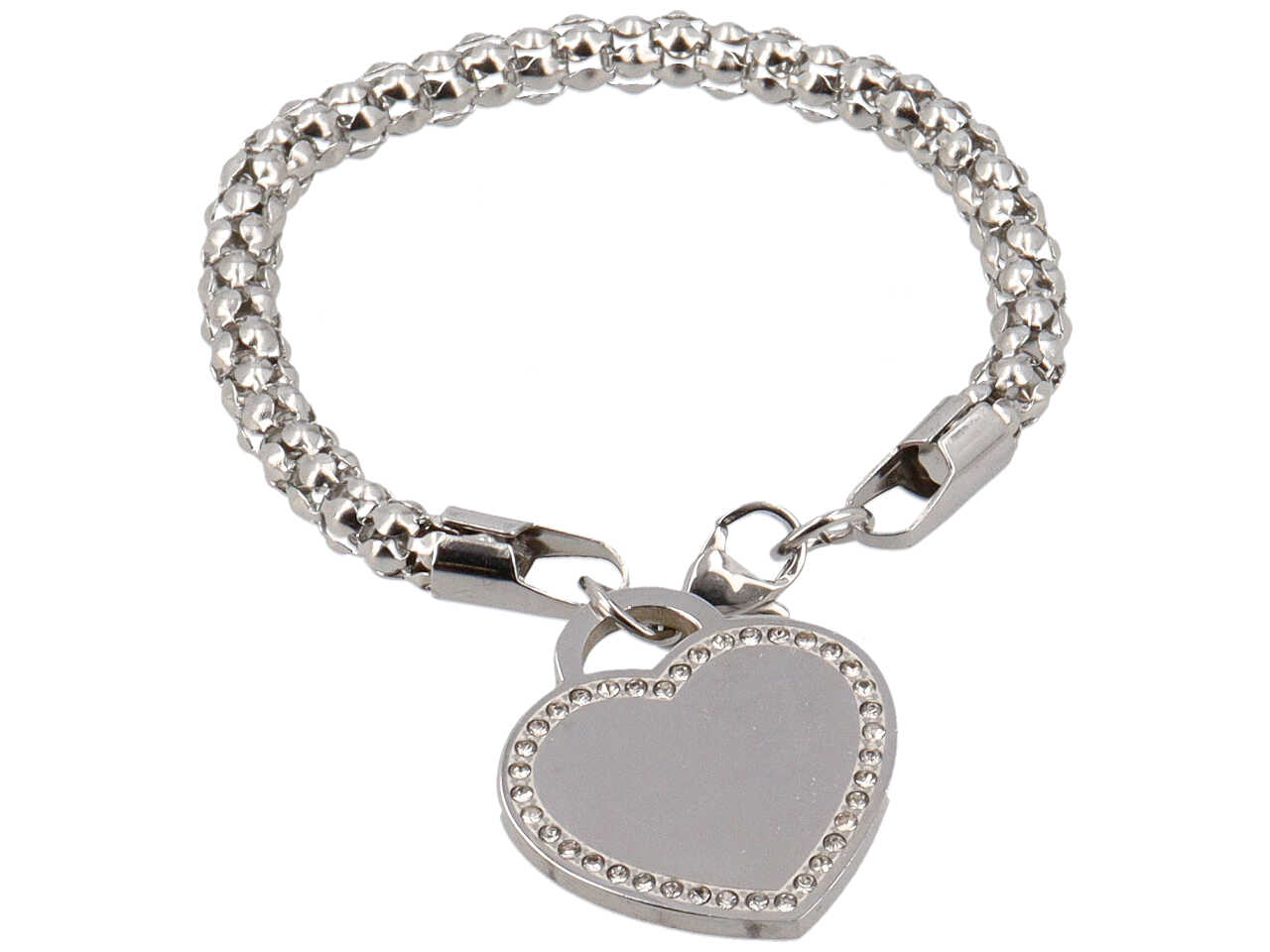 BRACCIALE CON CUORE IN ACCIAIO BRA7993 BRACCIALE CON CUORE IN ACCIAIO BRA7993