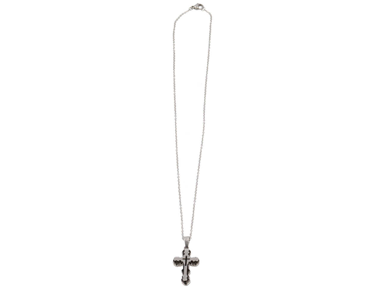 COLLANA CON CROCE ACCIAIO/NERO CLA4660