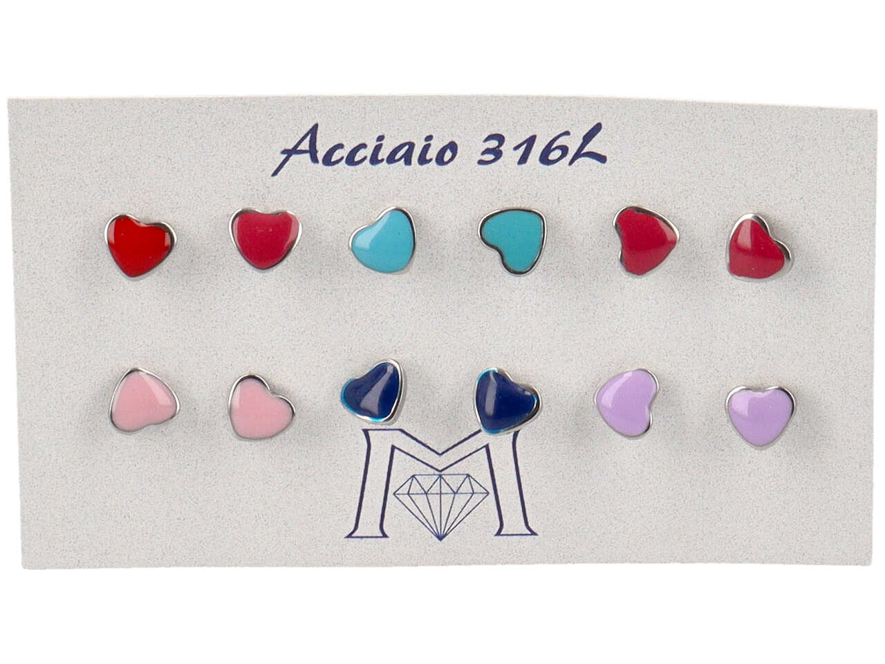 ORECCHINI CUORE ASSORTITI 6PAIA ORA4707