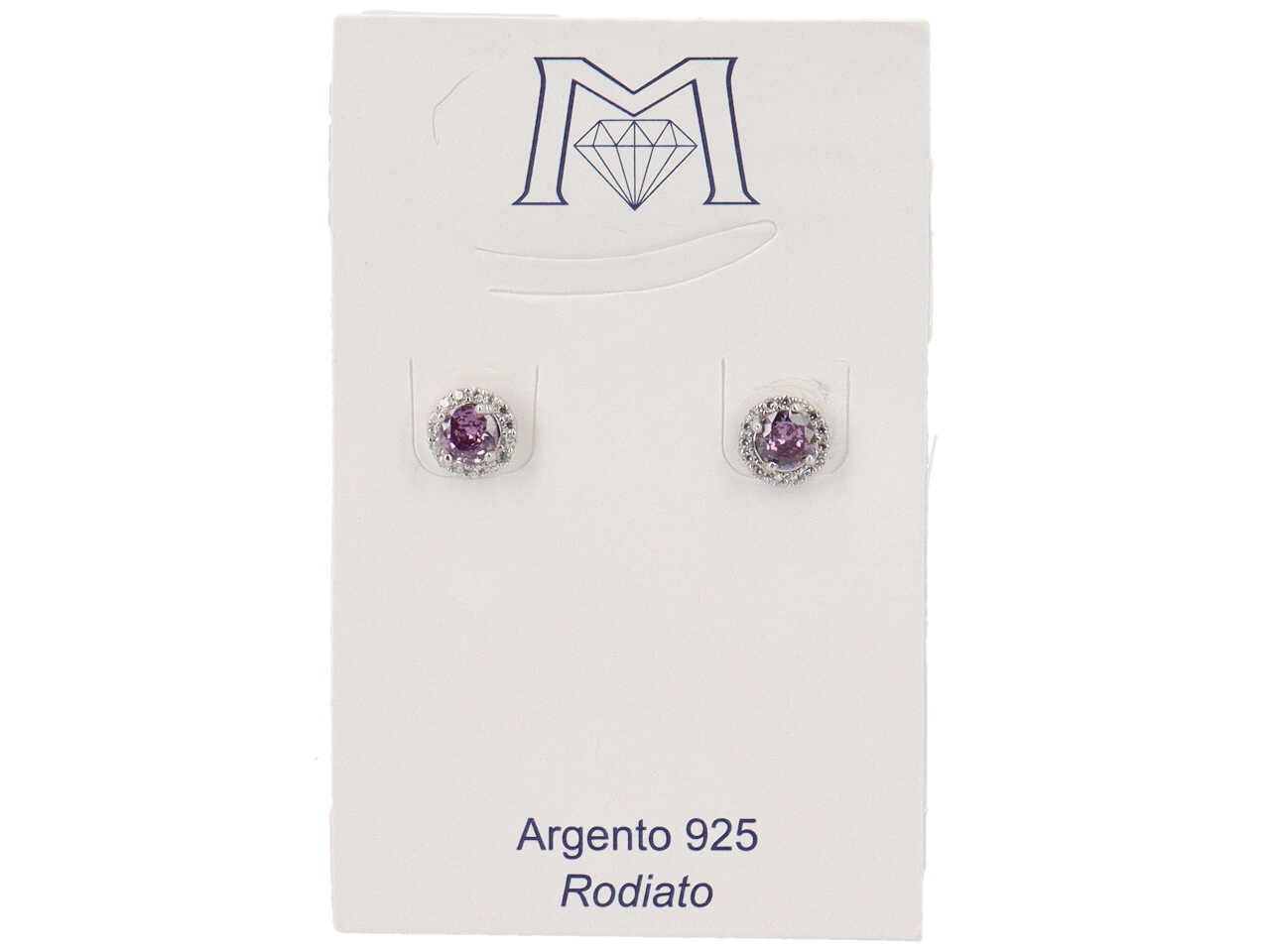 ORECCHINI PIETRA TONDA VIOLA OR1693C