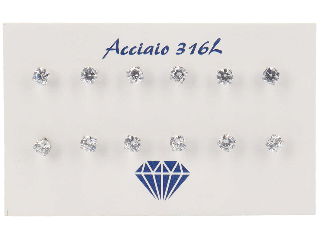 ORECCHINI PUNTO LUCE BIANCO 4MM 6PZ ORA5001