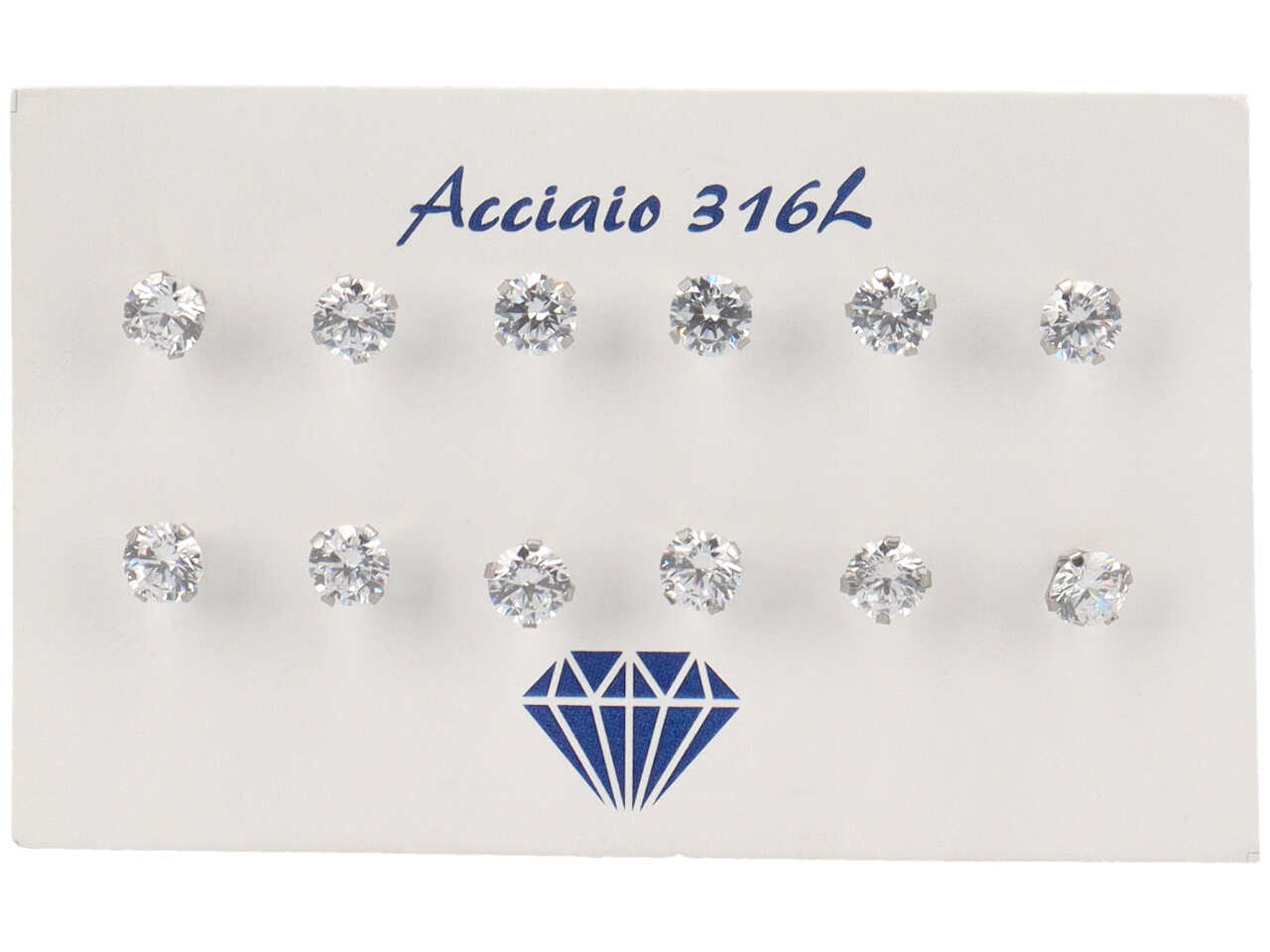 ORECCHINI PUNTO LUCE 5MM BIANCO 6PZ ORA5002
