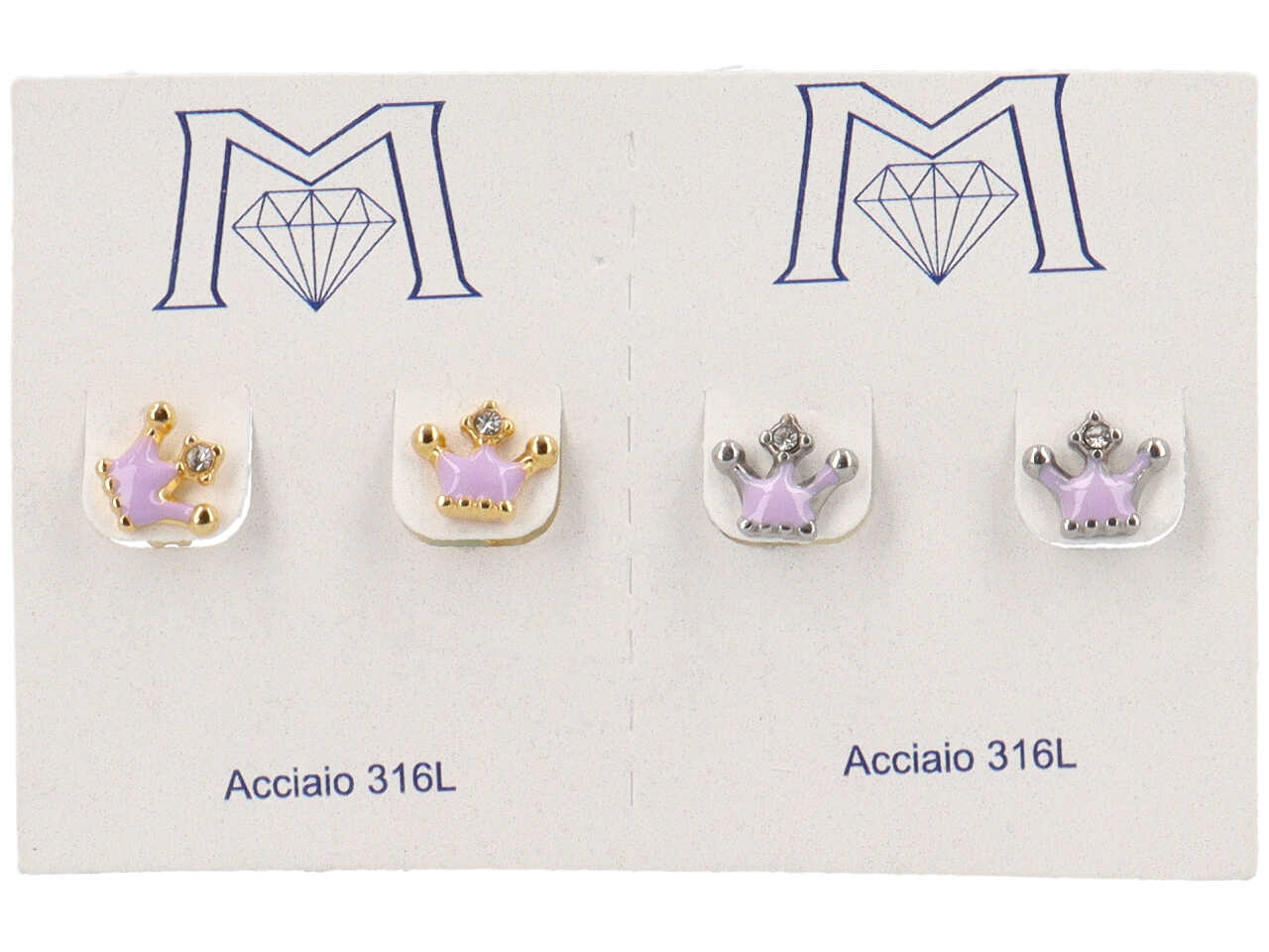 ORECCHINI CORONA LILLA 2 PAIA ORA4881