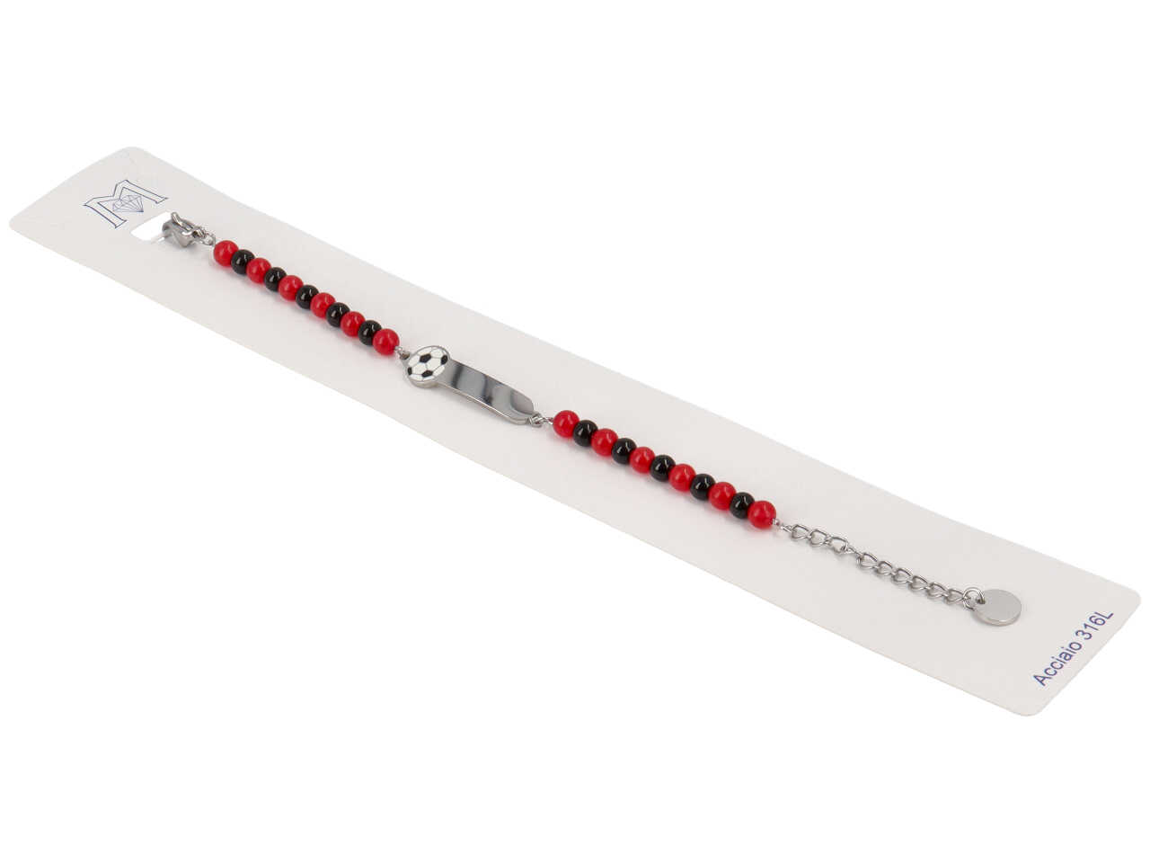 BRACCIALE ACC.CALCIO ROSSO NERO ACBR2035