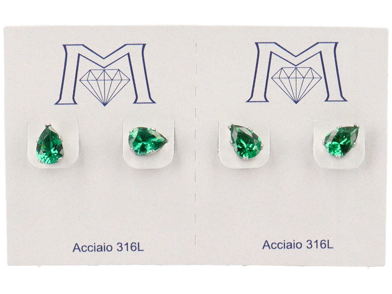 ORECCHINI GOCCIA VERDI 2PAIA ACOR6010V