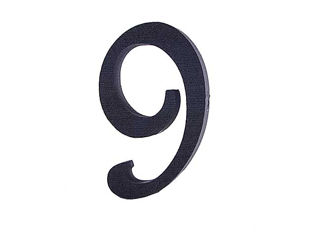 NUMERO 9 POLISTIROLO 13cm NERO