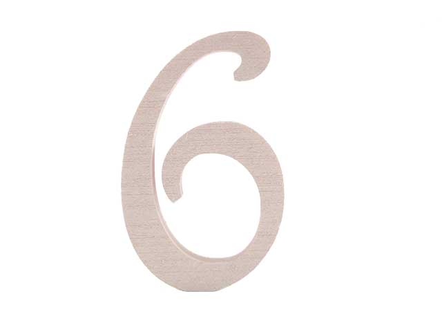 NUMERO 6 POLISTIROLO 13cm PANNA