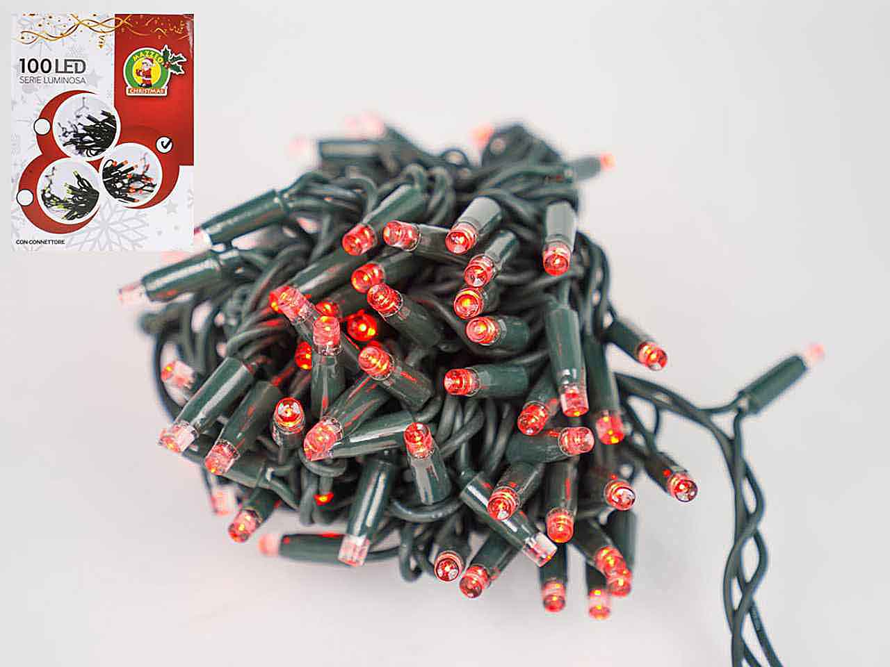 CATENA LUCI 100 LED ROSSA FISSA CATENA LUCI 100 LED ROSSA FISSA