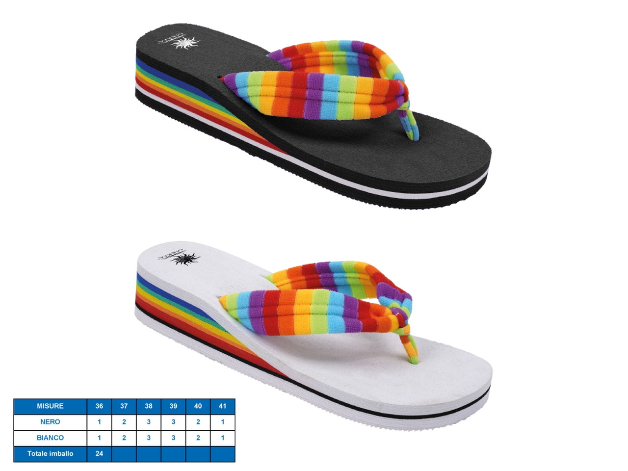 CIABATTA DONNA MULTICOLOR TG36-41 2ASS. 20832032