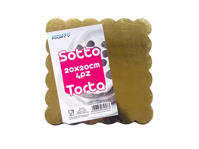 SOTTO TORTA 20x20cm 4pz ORO  6073