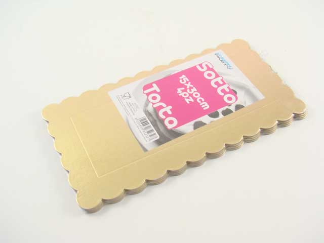 SOTTO TORTA RETT.15×30 4pz ORO 2327