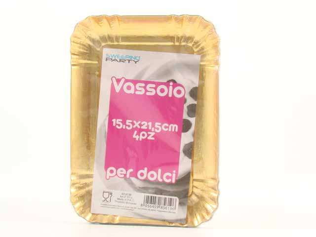 VASSOIO ORO 4pz 21.5×15.5cm 6196