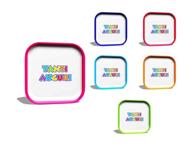 PIATTO QUADRATO TANTI AUGURI 6pz 2299