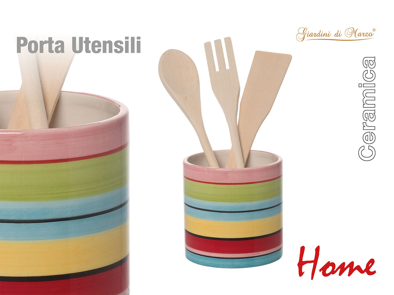 PORTA UTENSILI CON STRISCE COLOR 23002C