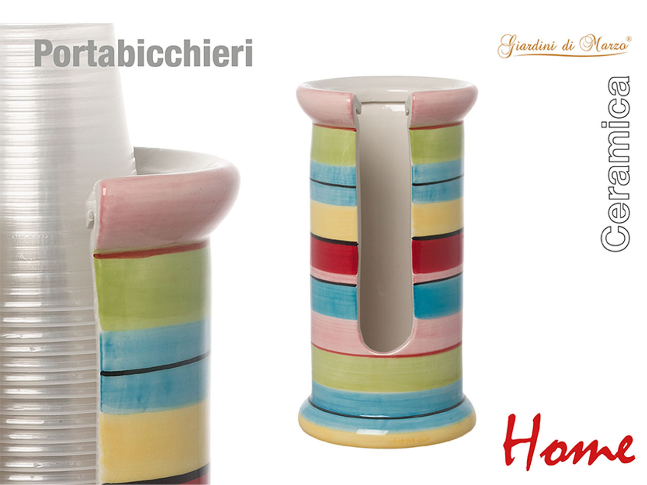 PORTA BICCHIERI CON STRISCE COLO 23034C PORTA BICCHIERI CON STRISCE COLO 23034C