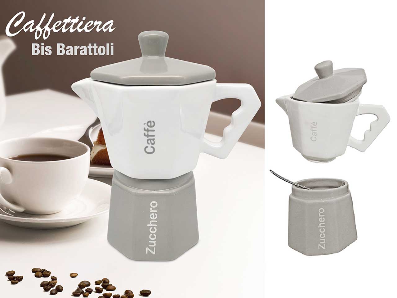 BARATTOLI CAFF.GRIGIO/BIANCO 2PZ BC071