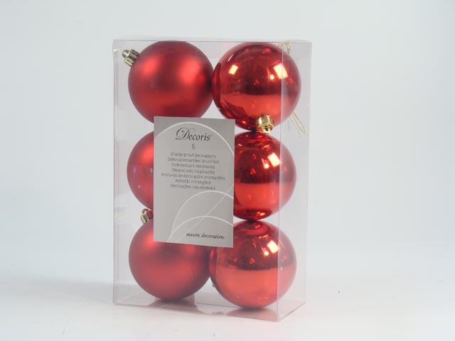 SFERE 8cm 6pz ROSSA 022052