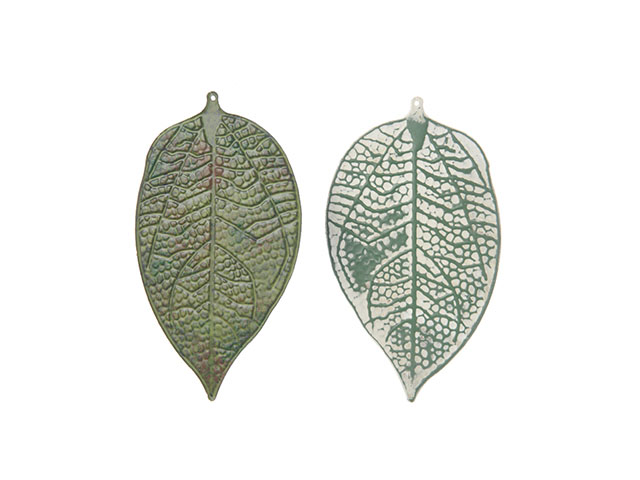 APP.FOGLIA IN METALLO 2pz 8x14cm 388304