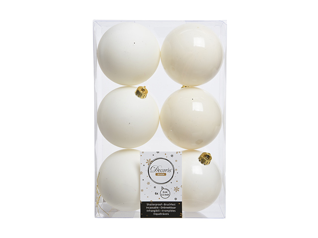 PALLA 8CM 6PZ BIANCO LANA LUCIDO/OPACO ASS. 022108