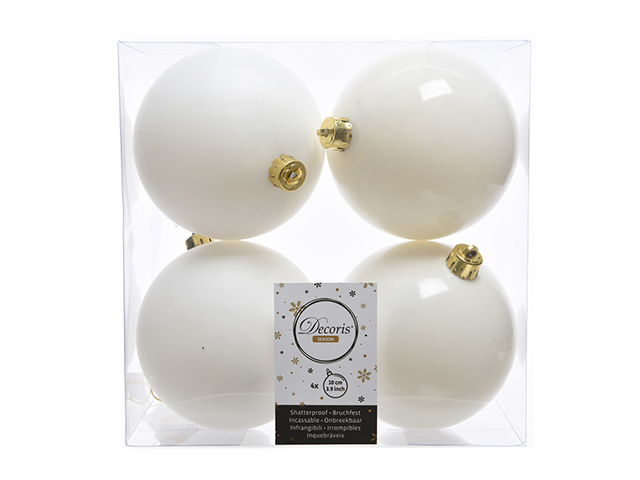 PALLA 10CM 4 pezzi BIANCO LANA LUCIDO/OPACO ASS. 0