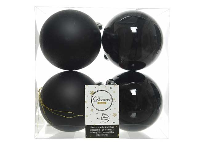 PALLA 10CM 4 pezzi NERO LUCIDO/OPACO ASS. 022222