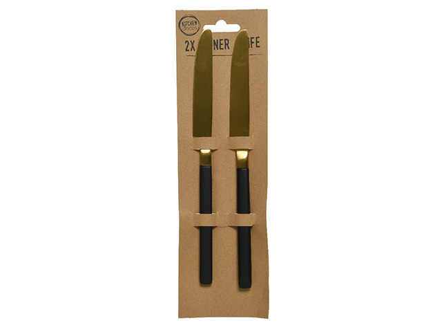 COLTELLO 0.65×1.7×22.2cm ORO/NERO2pz607660