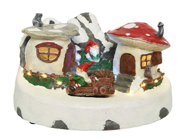 SCENARIO GNOMO C/17LED 25x28cm 485598