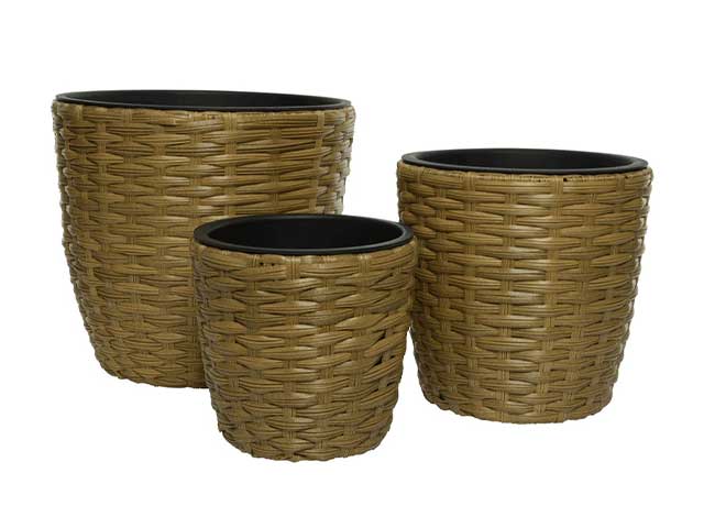 VASO TONDO 3pz MARRONE 801514
