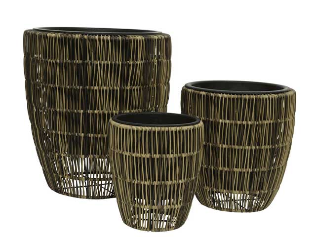 VASO TONDO 3pz MARRONE 801519