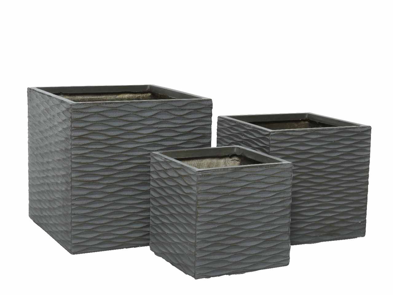 FIORIERA QUAD.DA ESTERNO 3pz GRIGIO 850849