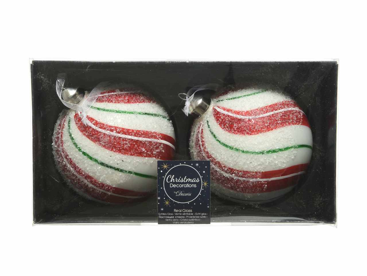 SFERA IN VETRO D.10CM 2pz ROSSO, BIAN 62414