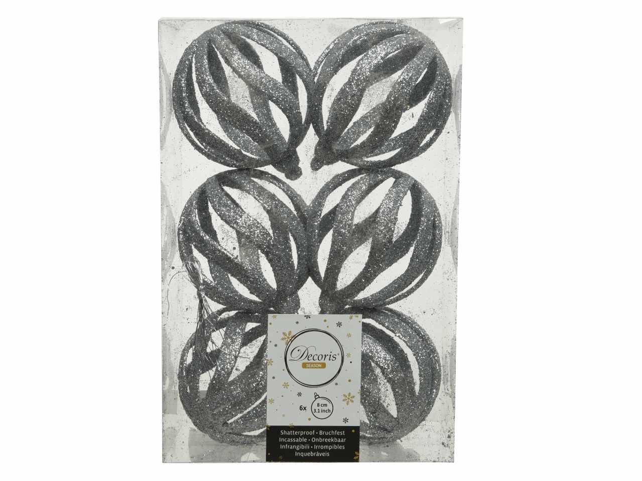 SFERA PLASTICA CON GLITTER D.8CM 515458