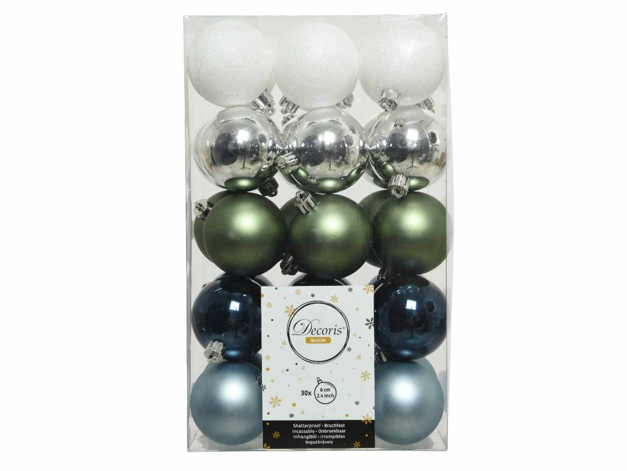 SFERA D.6CM 30PZ NEI COLORI BIANC 20158