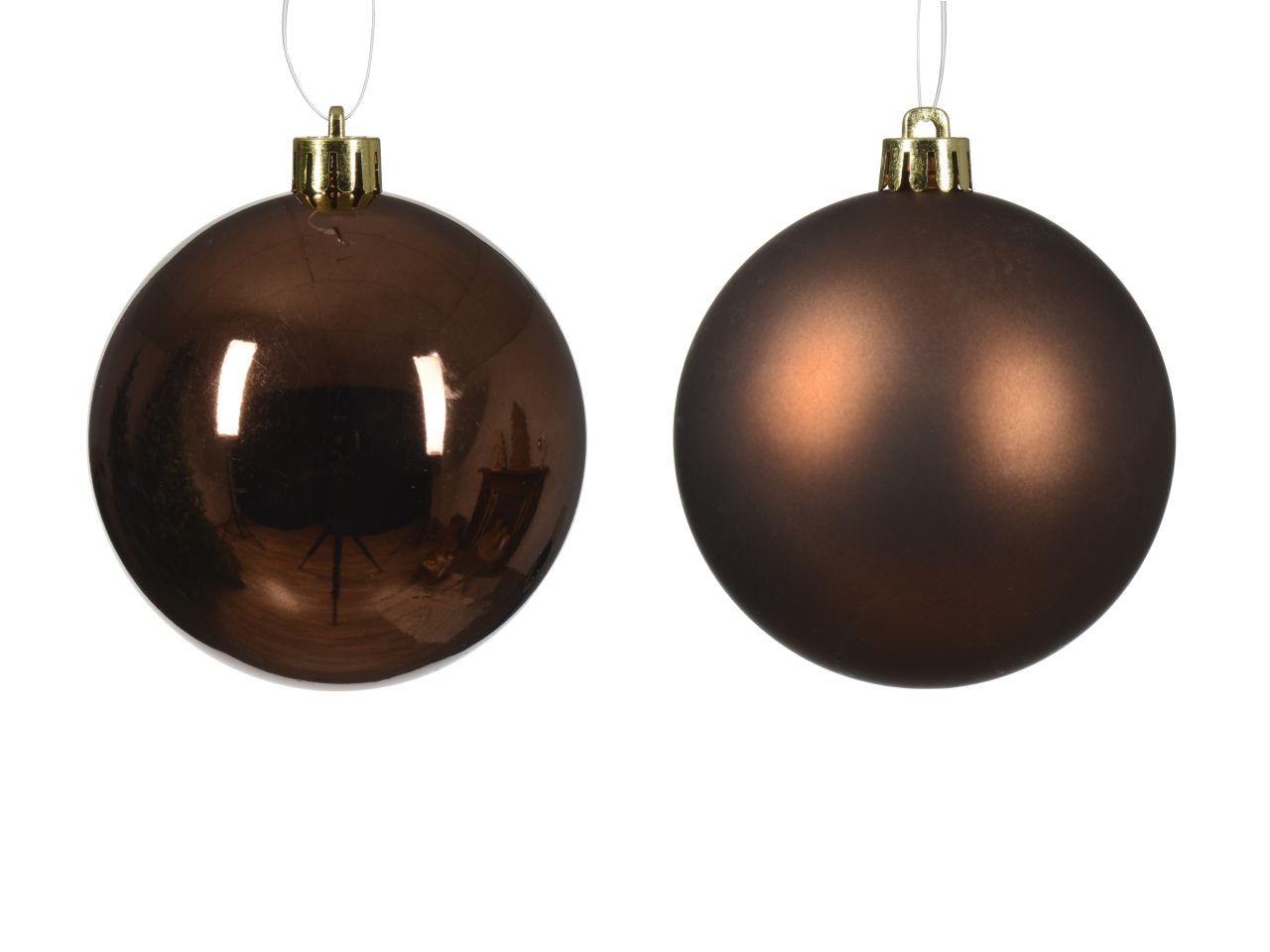 PALLA 8CM 6PZ MARRONE LUCIDO/OPACO ASS. 022111