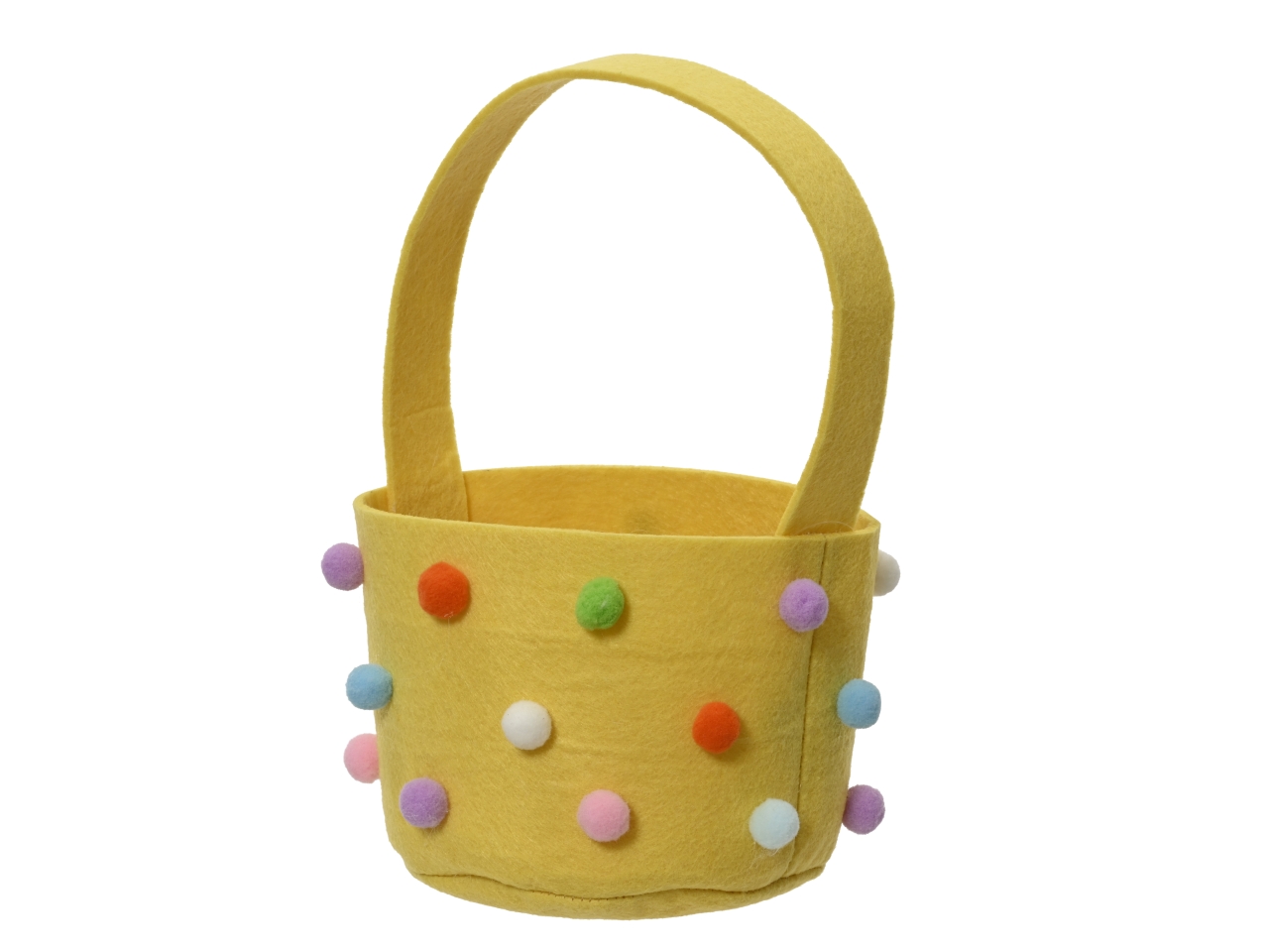 CESTINO COLORE GIALLO CON POMPOM 805184